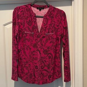 INC International Concepts Fuchsia Floral Blouse Small